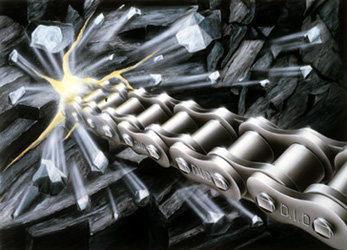 Image of a reliable roller chain for manufacturing. DAIDO Custom Roller Chains.